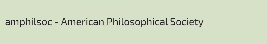 amphilsoc - American Philosophical Society